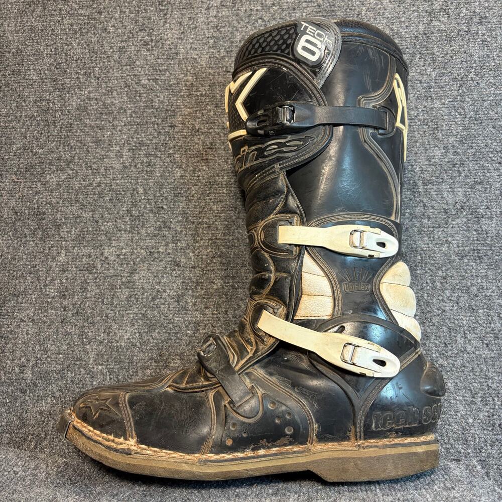 Alpinestars Tech 6 Motocross Boots 10.5 Black Off Road Dirt Bike MX Motorcycle